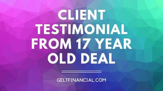 Borrower TESTIMONIAL FROM 17 YEAR OLD DEAL