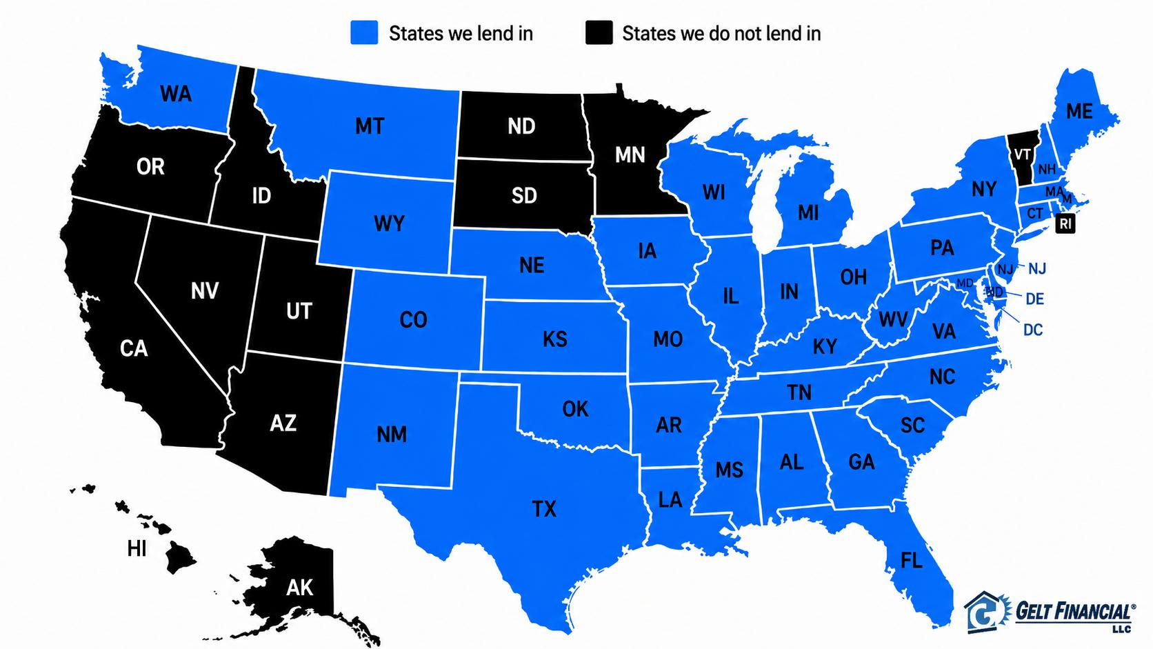 States Where We Provide Note-on-Note Financing States Where We Provide Note-on-Note Financing